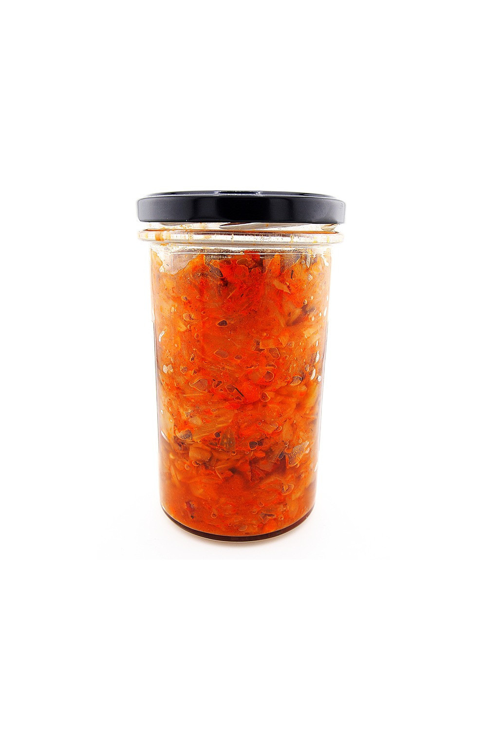 Szklany słoik o pojemności 545 ml wypełniony 450g bigosu z dzika.